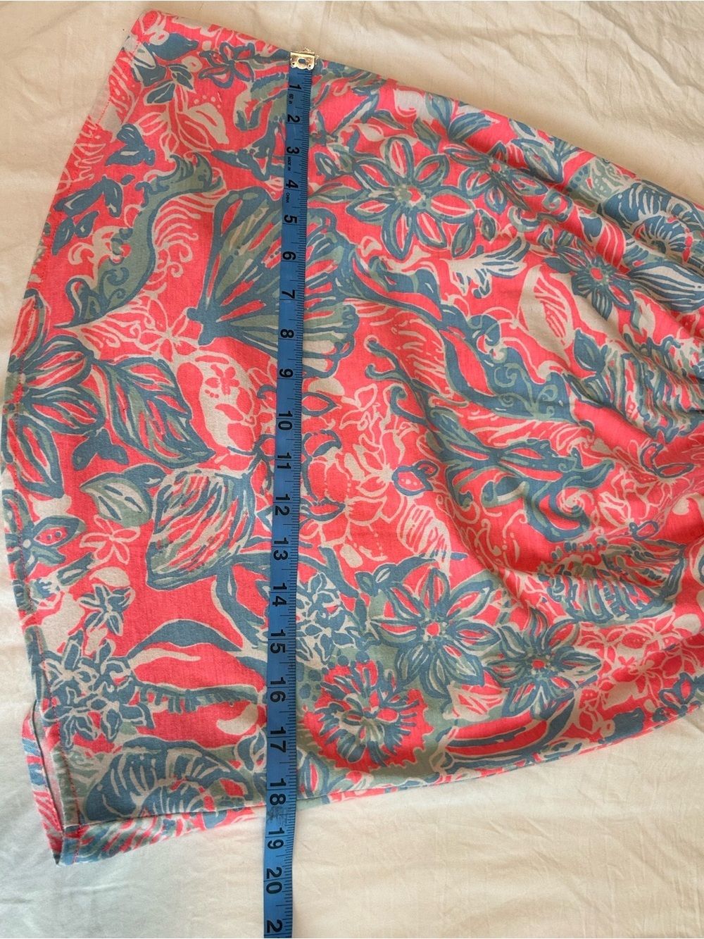 Lilly Pulitzer Pink and Light Blue Strapless Floral Sundress - Picture 8 of 10